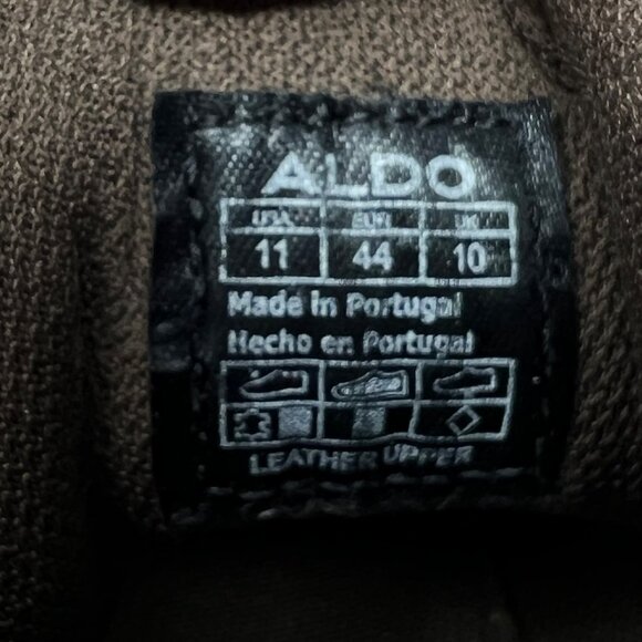 Aldo Mens Brown Leather Lace Up Boot Buckle Accent Wrap Size 11 - Picture 8 of 11